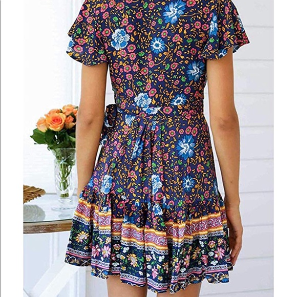 Floral Bohemian Mini Dress - Picture 6 of 6